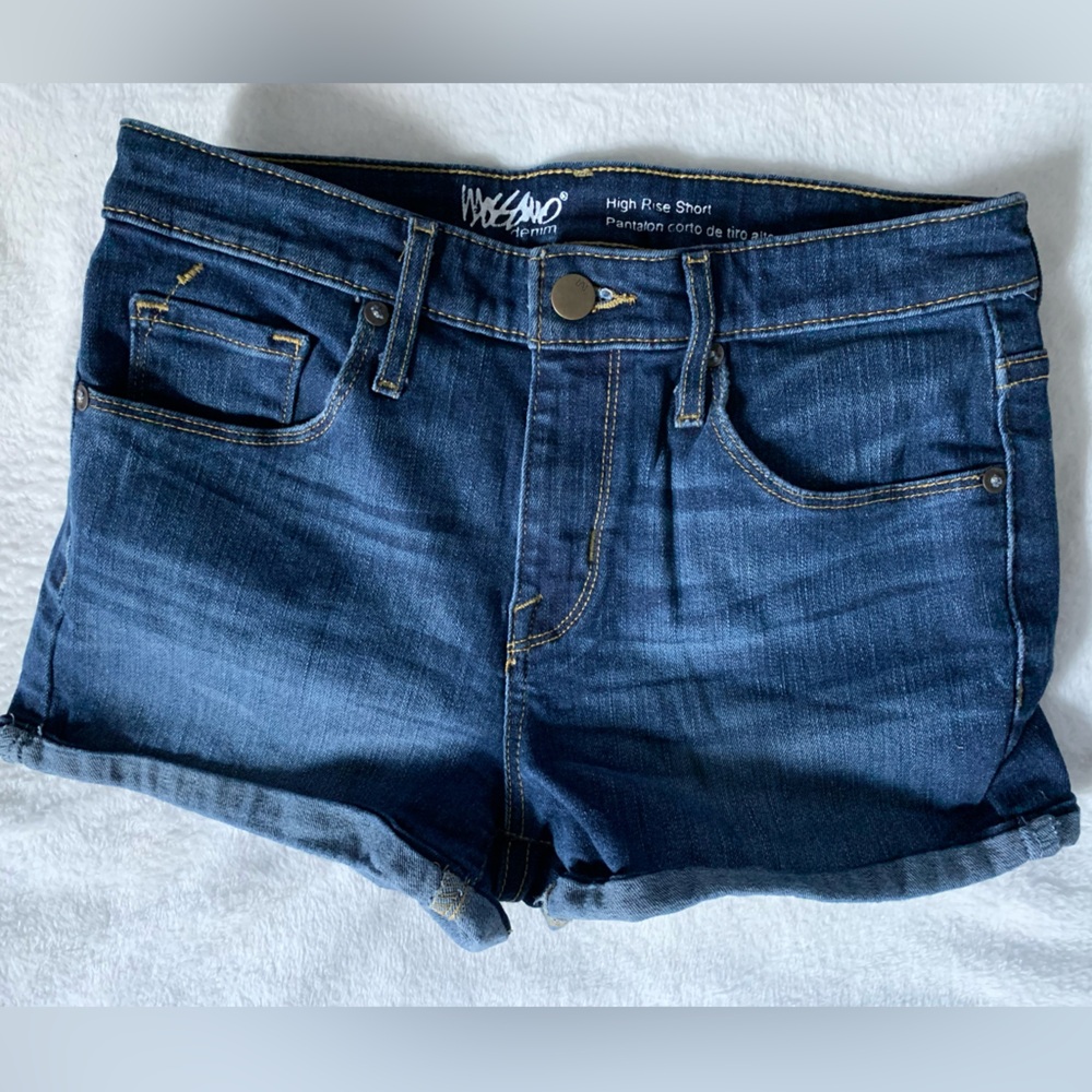 Stretchy high rise jean shorts